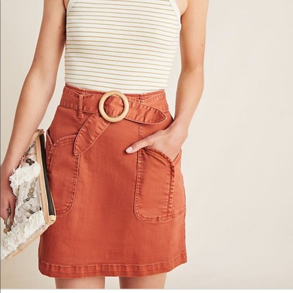 NEW Anthropologie Maeve Pilcro Charlie Belted Mini Skirt - Size 2